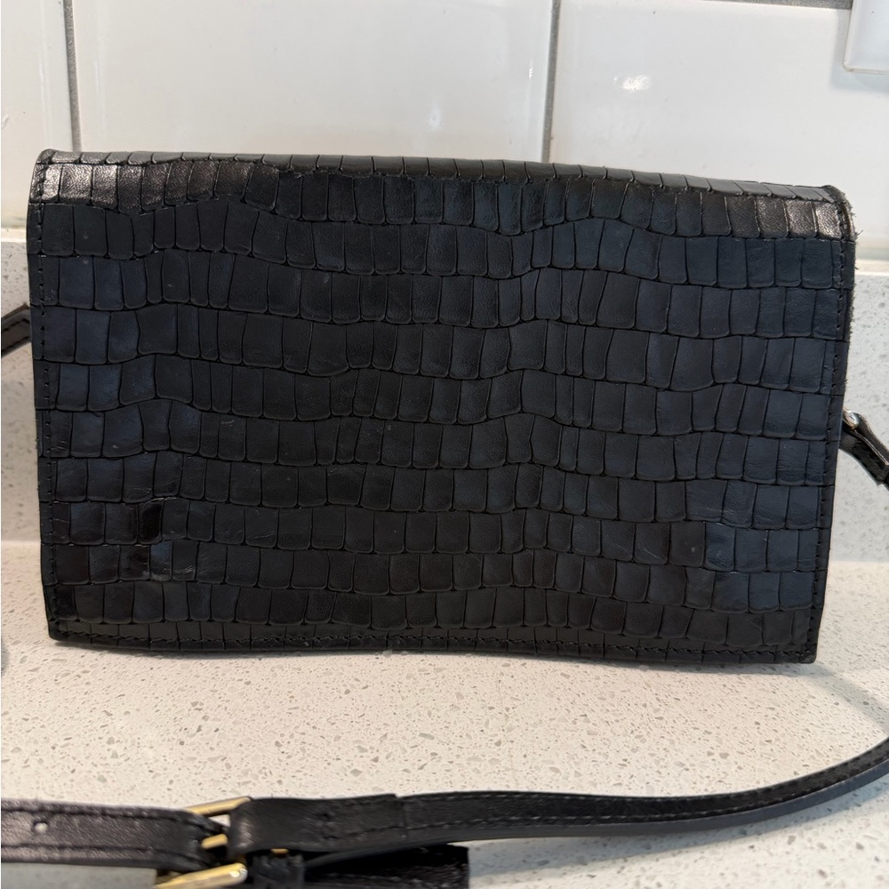 Marinella Milano Leather Black Shoulder Handbag Made in Italy EUC - Picture 2 of 9